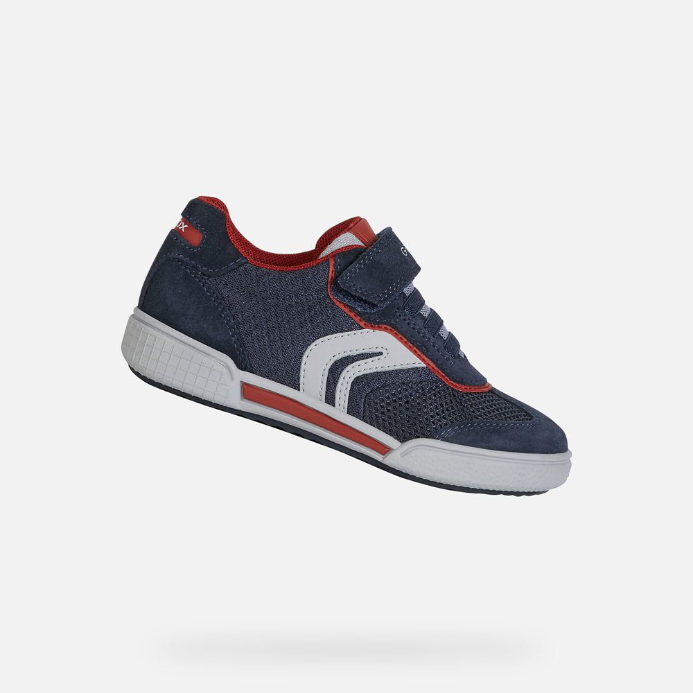 Geox Sneakers Navy/Red Poseido - Geox Boys Shoes - HYETAQ128